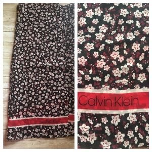 Calvin Klein Floral Stripe Chiffon Scarf NWT
